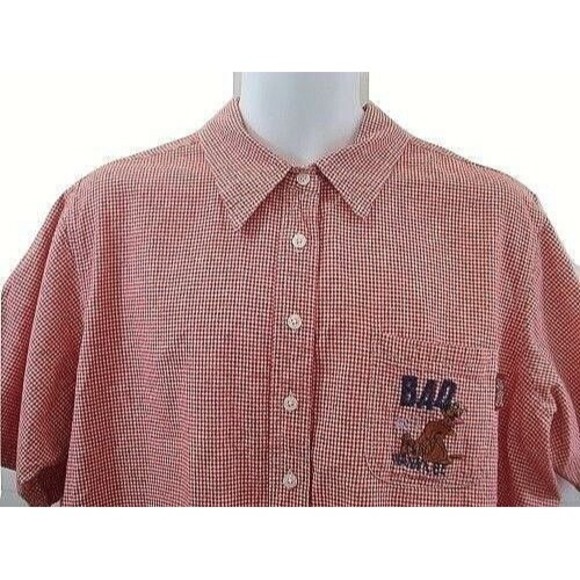 Scooby-Doo Shirt Cartoon Network Embroidered Button Up Red Checkered Size 22 - Picture 2 of 7